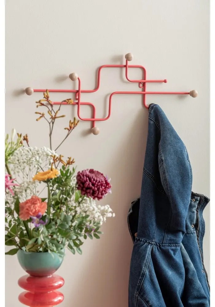 Piros fém fali fogas 60,5 cm Metro – PT LIVING