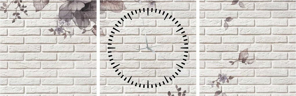 A fal egy képe és a csokor (órával) (90x30 cm)