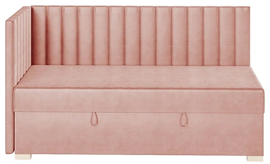 Rózsaszín sarok ágyneműtartós gyerekágy matraccal 90x200 cm Snugi – Ghado