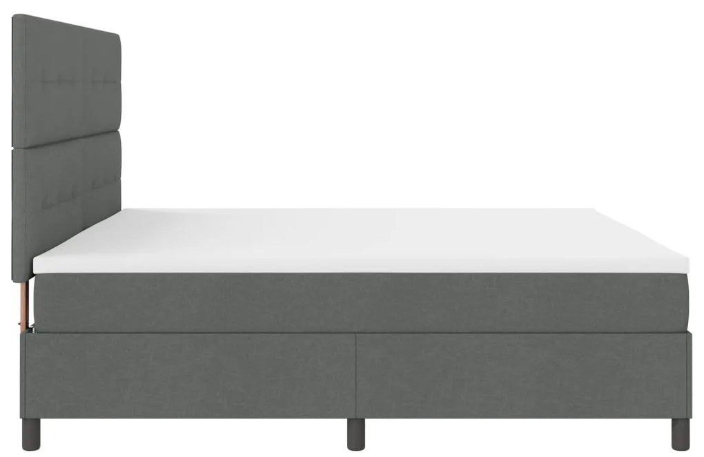 Fedett rugós ágy matraccal, sötétszürke, 200x200 cm szövet