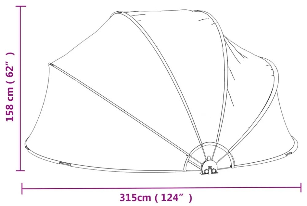 kerek PVC medencekupola 315 x 158 cm