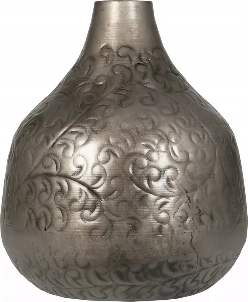 Virágváza Ezüst Loft Nagy 35cm fém csokor váza otthoni nappaliba