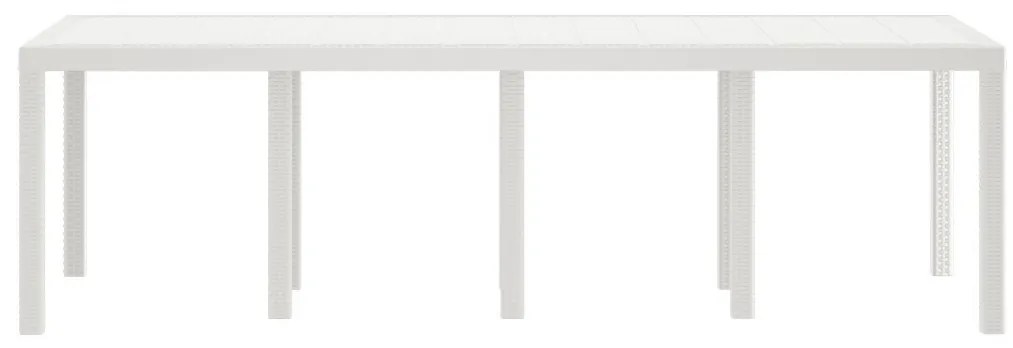 Kerti Asztal Fehér 250x100x73 cm Poly Rattan