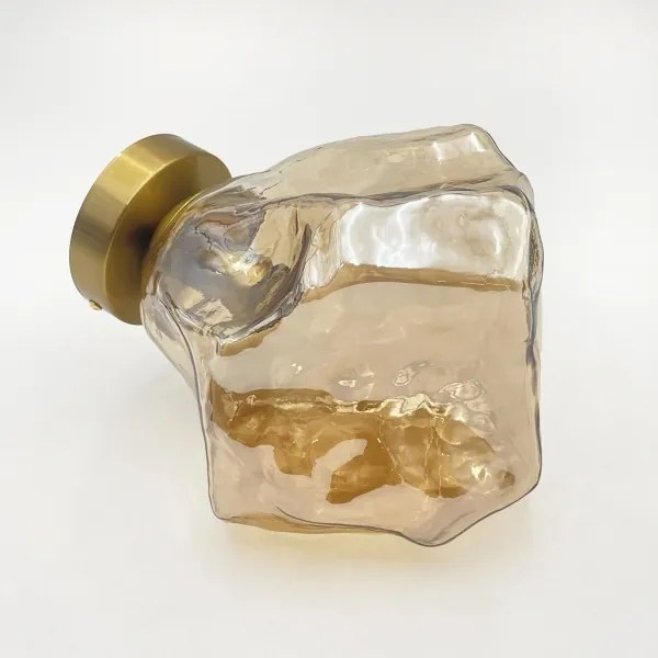Mennyezeti lámpatest CRISTAL 1xE14/15W/230V sárgaréz/füstös bézs