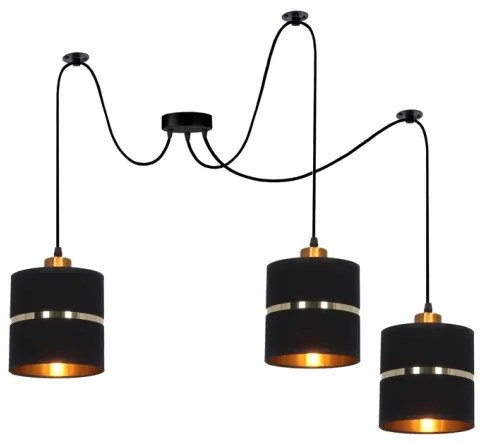Csillár zsinóron ASSAM 3xE27/60W/230V fekete