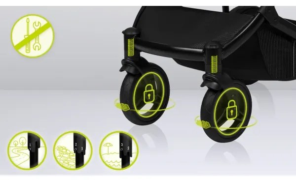 Lionelo - 2 az 1-ben kombinált babakocsi MARI TOUR Fekete ónix