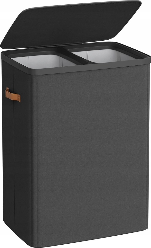 Szennyestartó kosár 2 x 85 L tintasugaras fekete 170 liter 2 rekeszes fedél