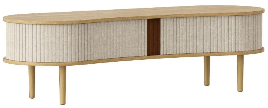 Bézs-natúr színű TV-állvány tölgyfa dekorral 140x40 cm Audacious – UMAGE