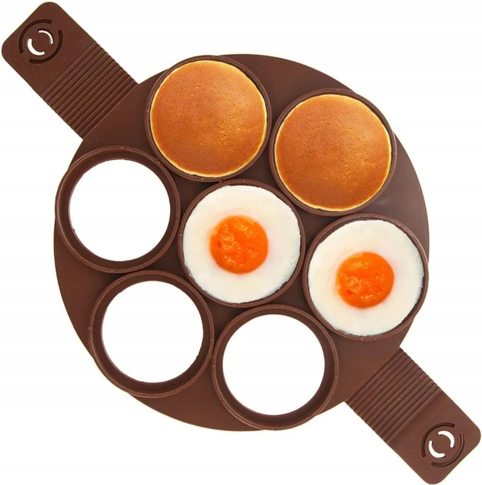 Szilikon Öntőforma Palacsinta Ültetett Tojáshoz 7 Db-os Kerek Konyhai