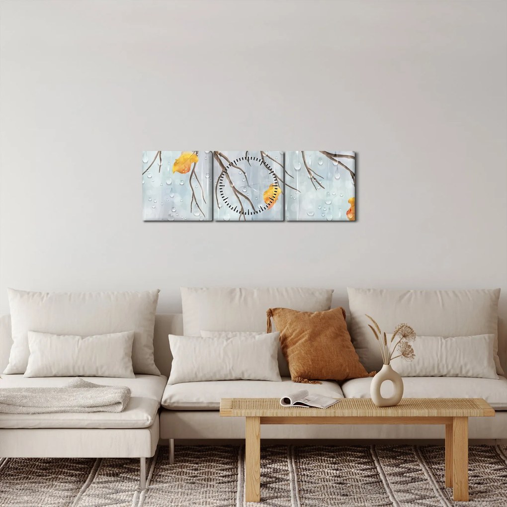 Kép - Esős ősz (órával) (90x30 cm)