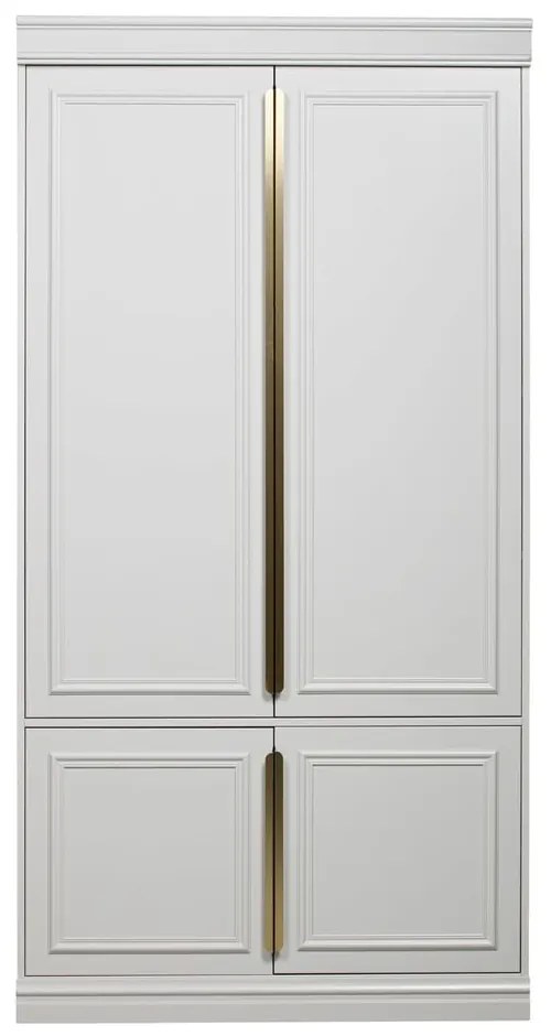 Világosszürke borovi fenyő ruhásszekrény klasszikus ajtóval 110x215 cm Organize – BePureHome