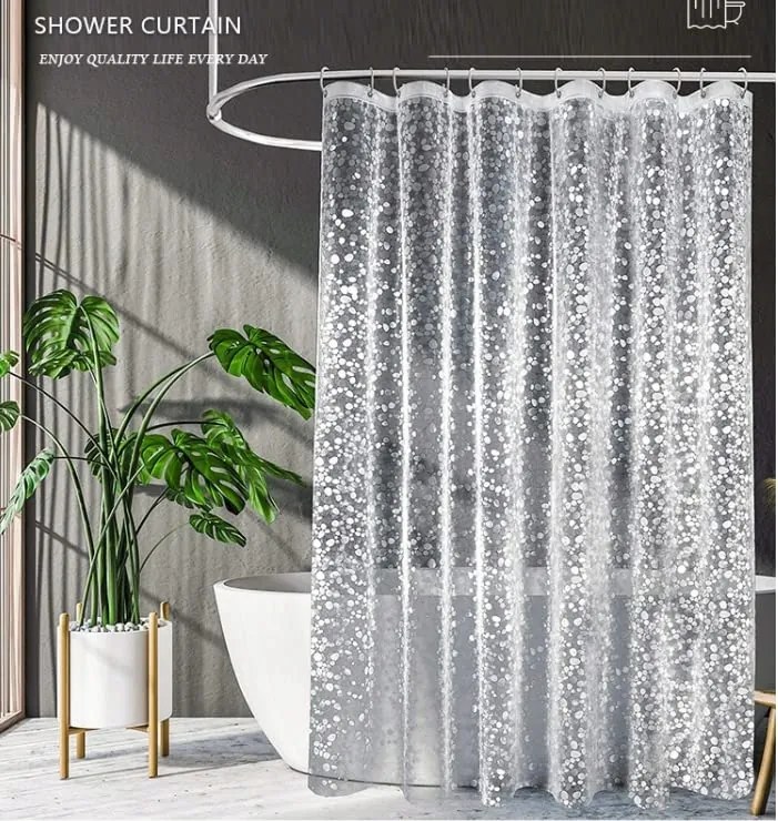 Fehér négyzet alakú rövid zuhanyfüggöny 180 x 170 cm fürdőszoba kádhoz,