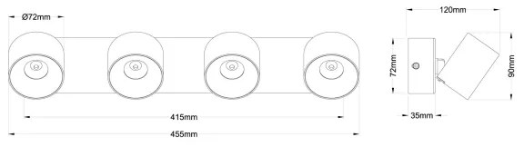 Globo 56961-4S - LED spotlámpa RAE 4xLED/6W/230V