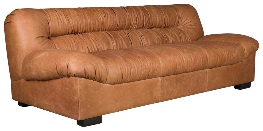 Konyakbarna bőr kanapé 214 cm Douglas – Dutchbone
