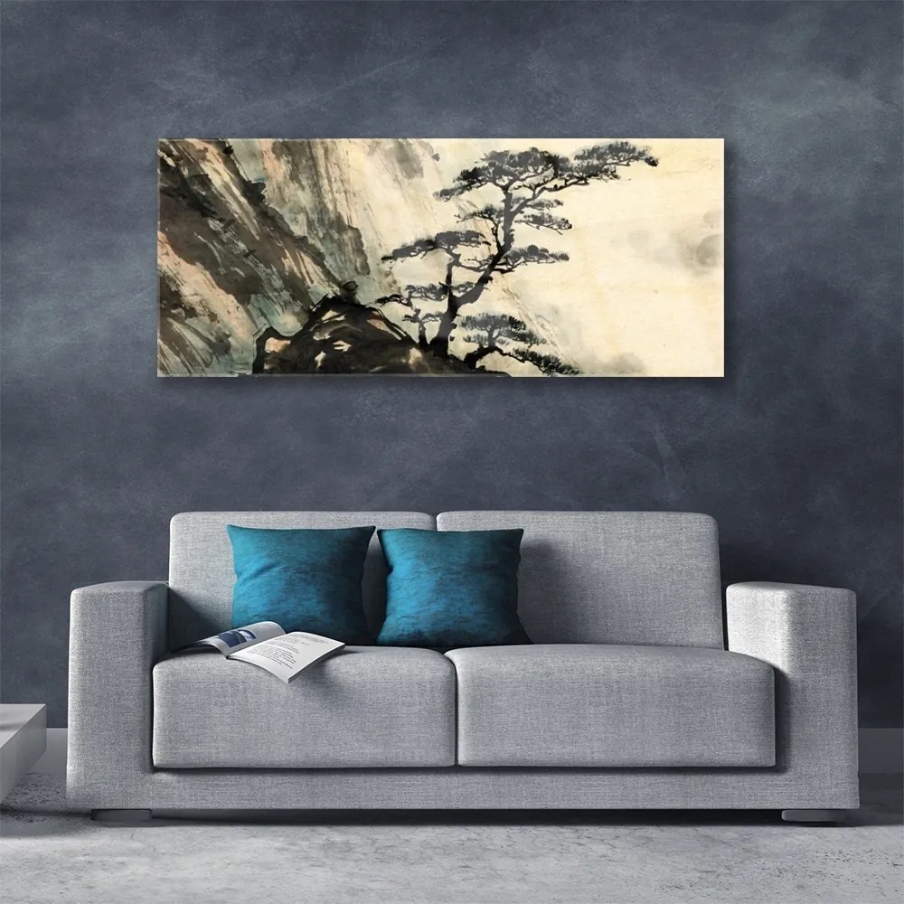 Fali üvegkép Festett fa Art 120x60cm