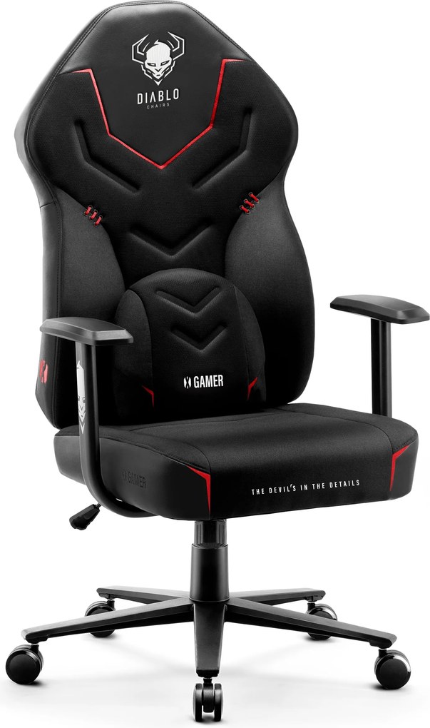 Gamer szék műbőr Normal Size, fekete-szürke: Diablo X-Gamer 2.0 Dark Obsidian