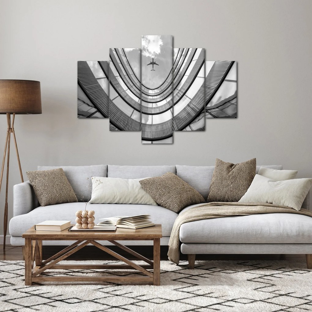 Kép - Repülőgép az épület felett (150x105 cm)