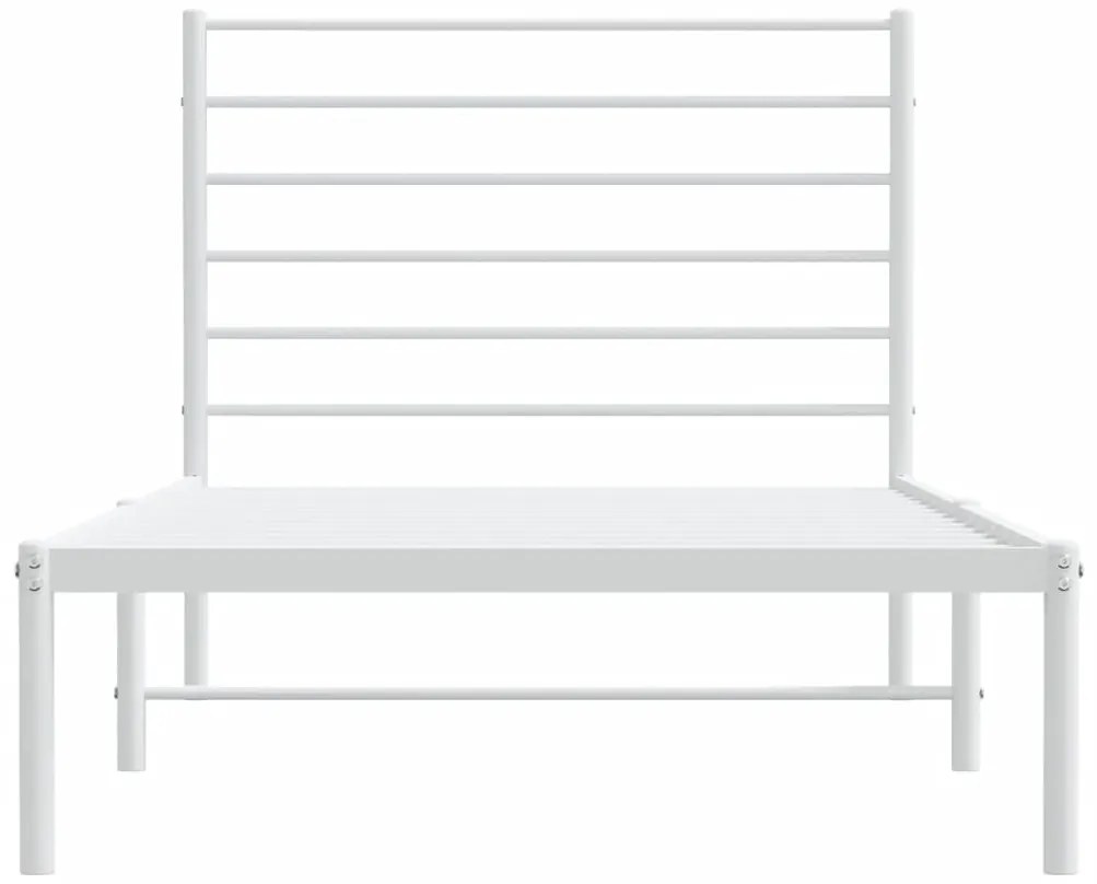 fehér fém ágykeret fejtámlával 80x200 cm