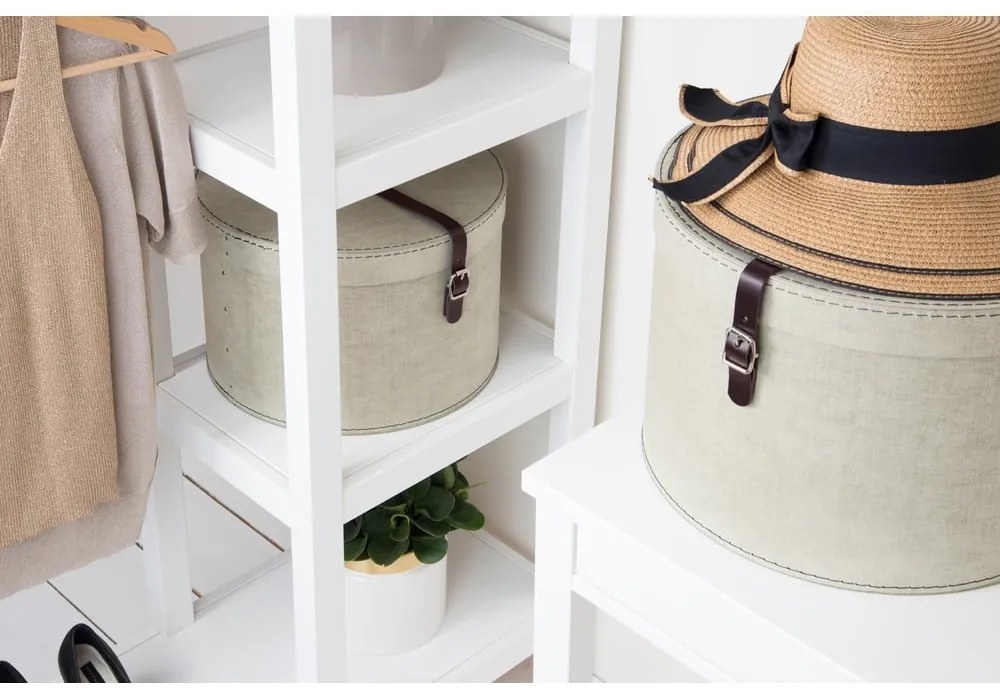 Bézs fedeles karton tárolódoboz szett 2 db-os ø 37,5x25 cm Rut Canvas Paper Laminate – Bigso