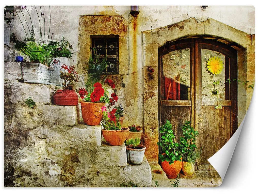 Gario Fotótapéta Virágok a lépcson Anyag: Vlies, Méret: 350 x 245 cm