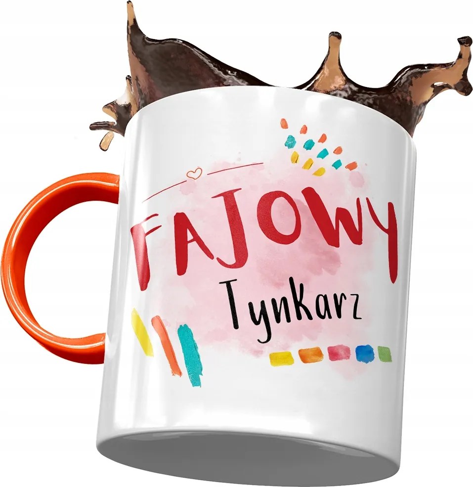 Narancssárga bögre vakolónak Cool vakoló nyomtatott fényképpel