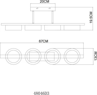 Globo 48046D3 - LED felületre szerelhető csillár ZARA LED/24W/230V 3000K