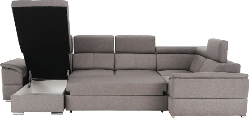 Ülőgarnitúra, szükésbarna Taupe, balos kivitel, SEGORIA ROH U