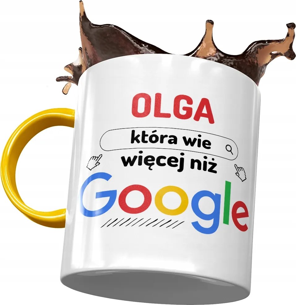 Sárga Bögre Olga Barátnő Feleség Ajándék Nyomtatott Fotóval