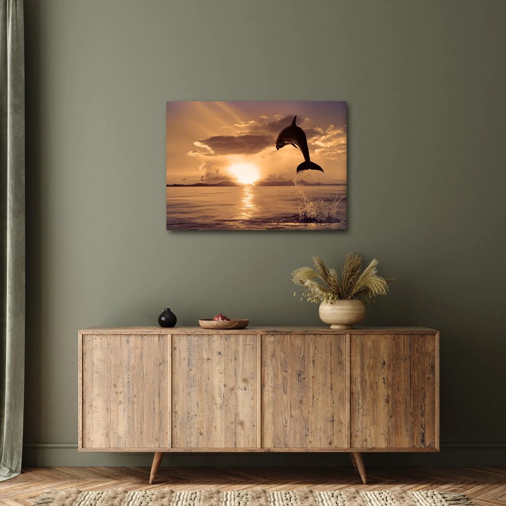 Kép - Delfin naplementében (70x50 cm)