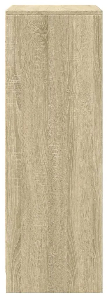 sonoma tölgy szerelt fa tálalószekrény LED-del 77 x 34 x 100 cm
