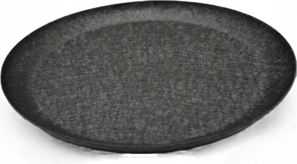 Kerek fém tányér – fekete 20 cm