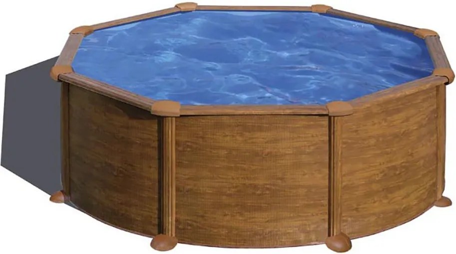 GRE KIT WOOD kerek fémfalas családi medence szett 3,5 x 1,2 m