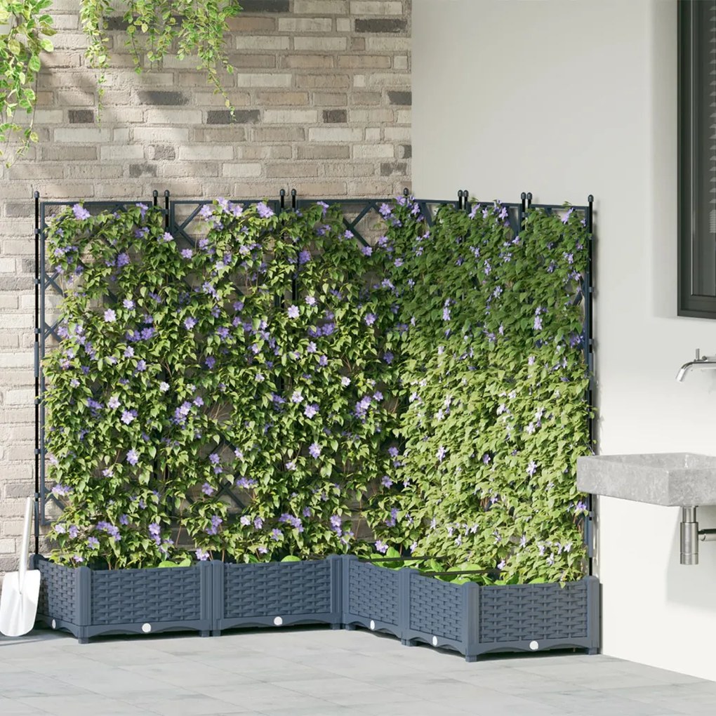 Kertész cserép rácsos változattal 5 pcs Szürke