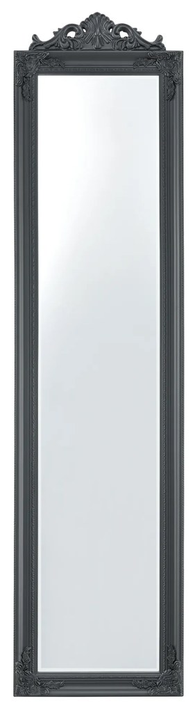 Állótükör 160x40 cm állítható dönthető barokk stílusú keret sötétszürke [en.casa]