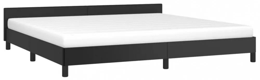 fekete ágykeret fejtámlával matrac nélkül 200x200 cm