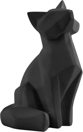 Origami Fox matt fekete szobor, magasság 15 cm - PT LIVING