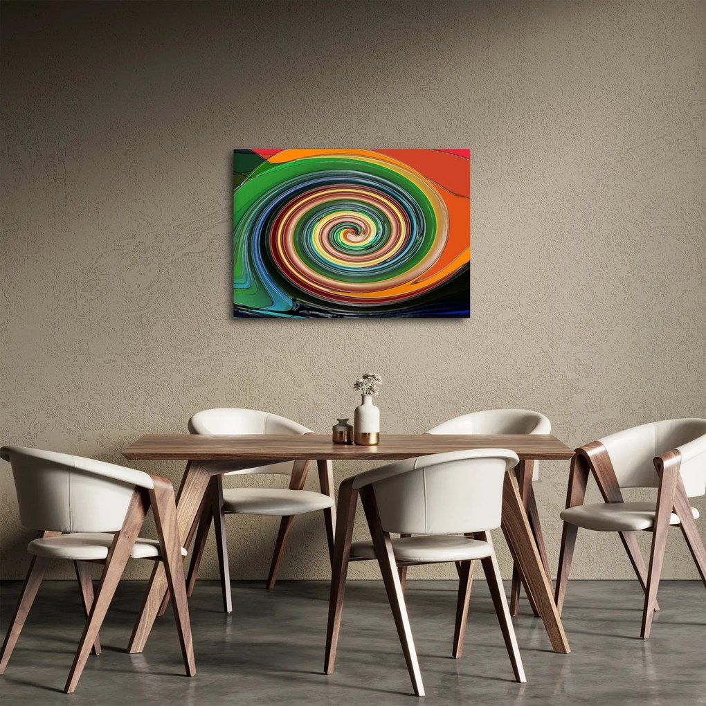 Absztrakt kép - színes spirál (70x50 cm)