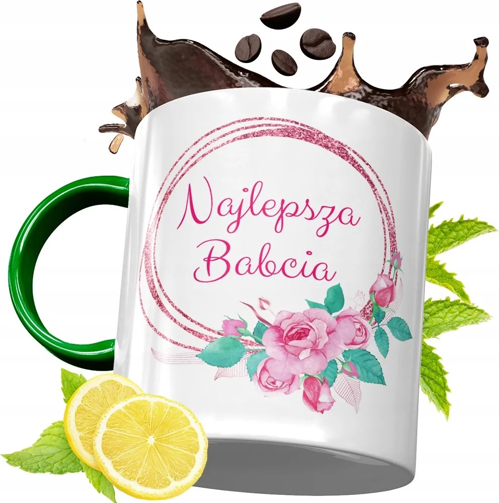 Zöld Bögre Nagymamáknak Nagymama Napjára Ajándék fényképes nyomattal