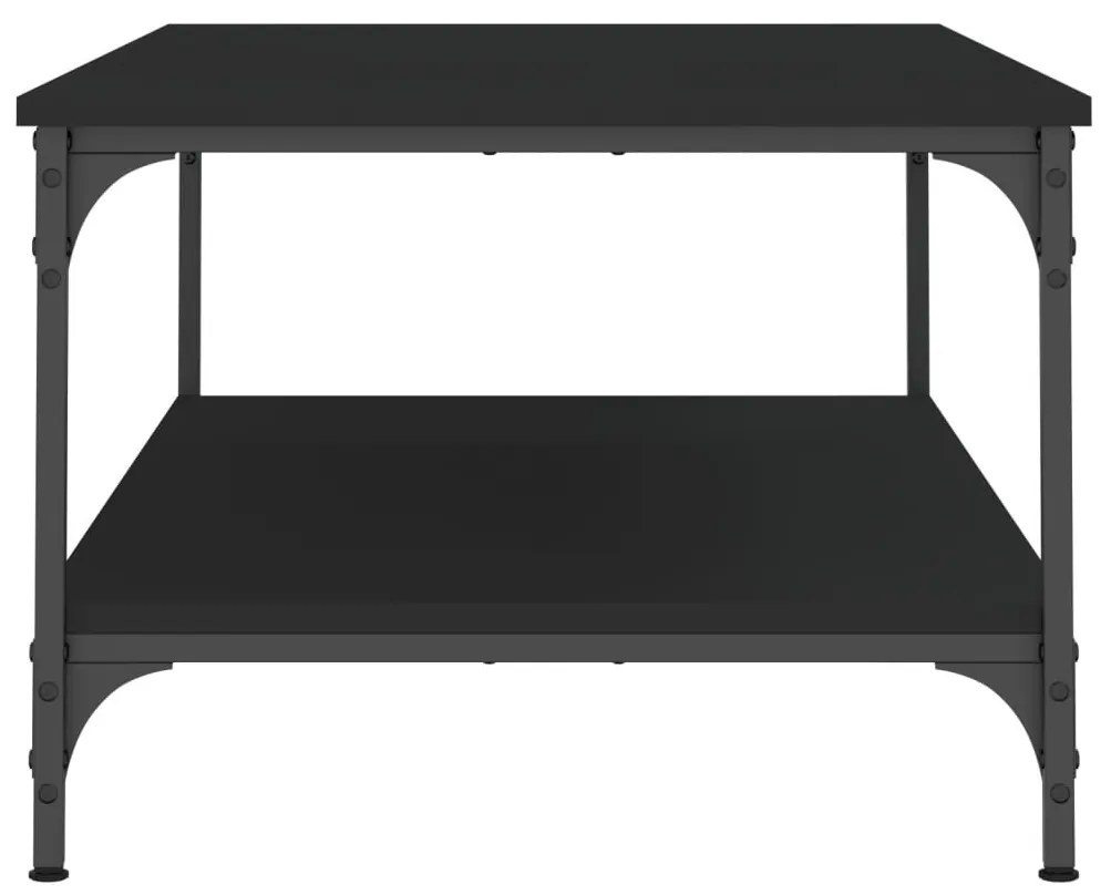 Fekete szerelt fa dohányzóasztal 100 x 55 x 40 cm