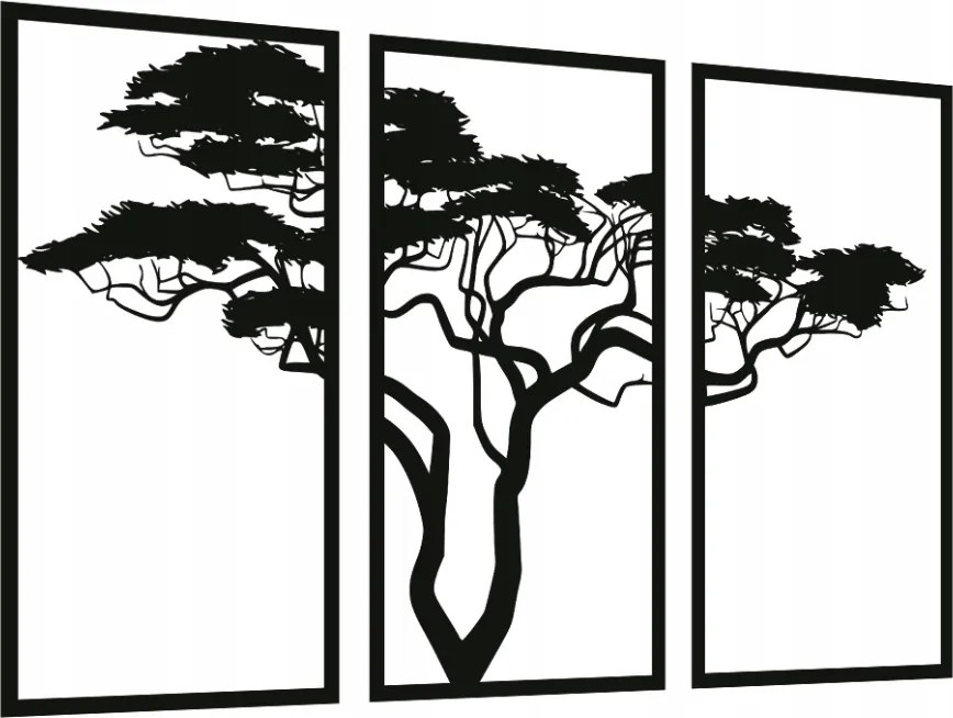 Bonsai Áttört Kép Konyhába Nappaliba Fali Dekoráció 3D Triptichon Panel