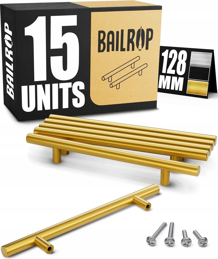 Bailrop Arany konyhabútor tartó 15db 96mm távolság