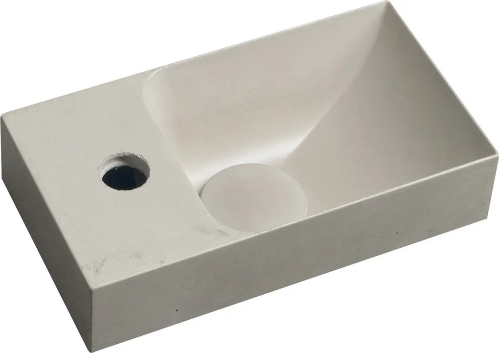 Sapho Sapho, PICCOLINO beton mosogató 30,8x17cm, balos csaptelep, homok, PK30014