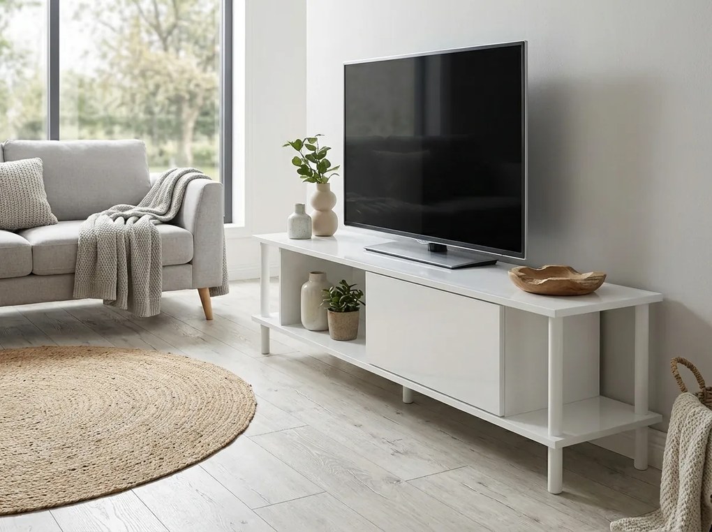 AKCIÓ TV-állvány Paris 150 cm, fehér II. osztály