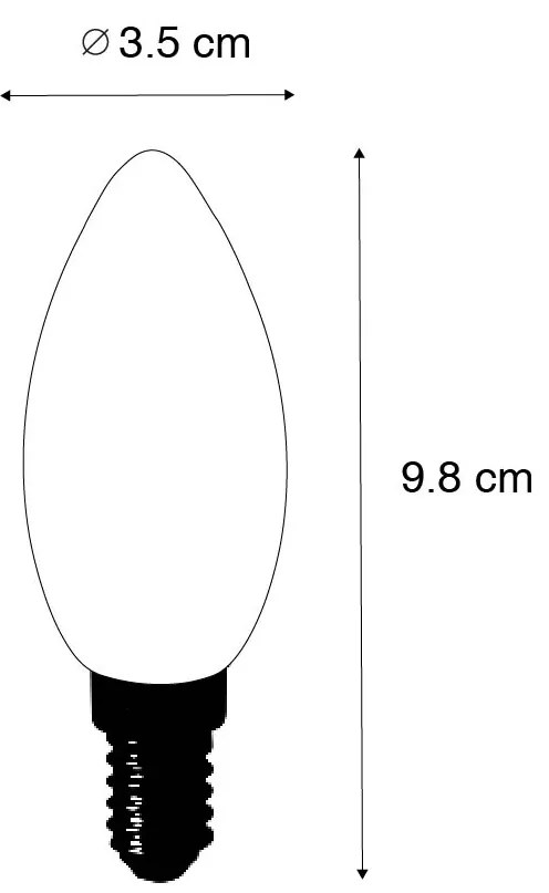 5 db-os E14 LED izzó B35 átlátszó 2,2W 470 lm 2700K