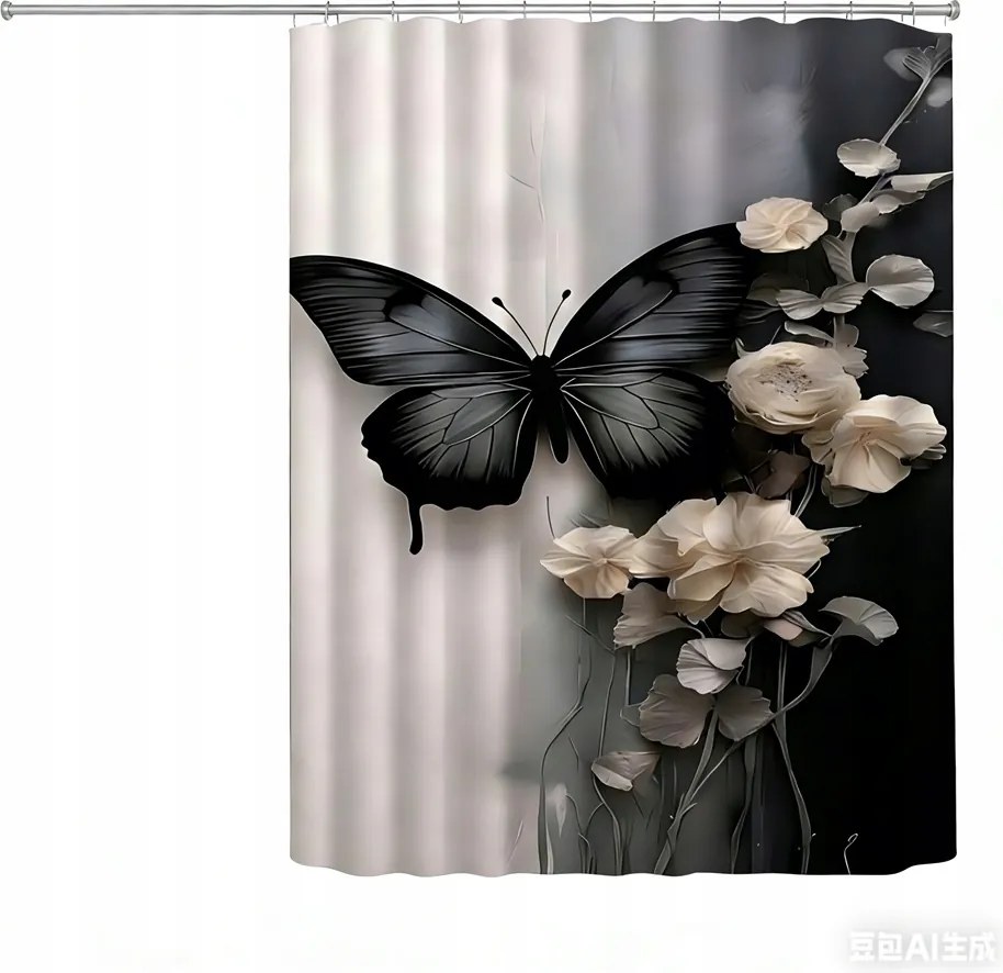 Textil zuhanyfüggöny 180x200cm antibakteriális függöny Vízálló