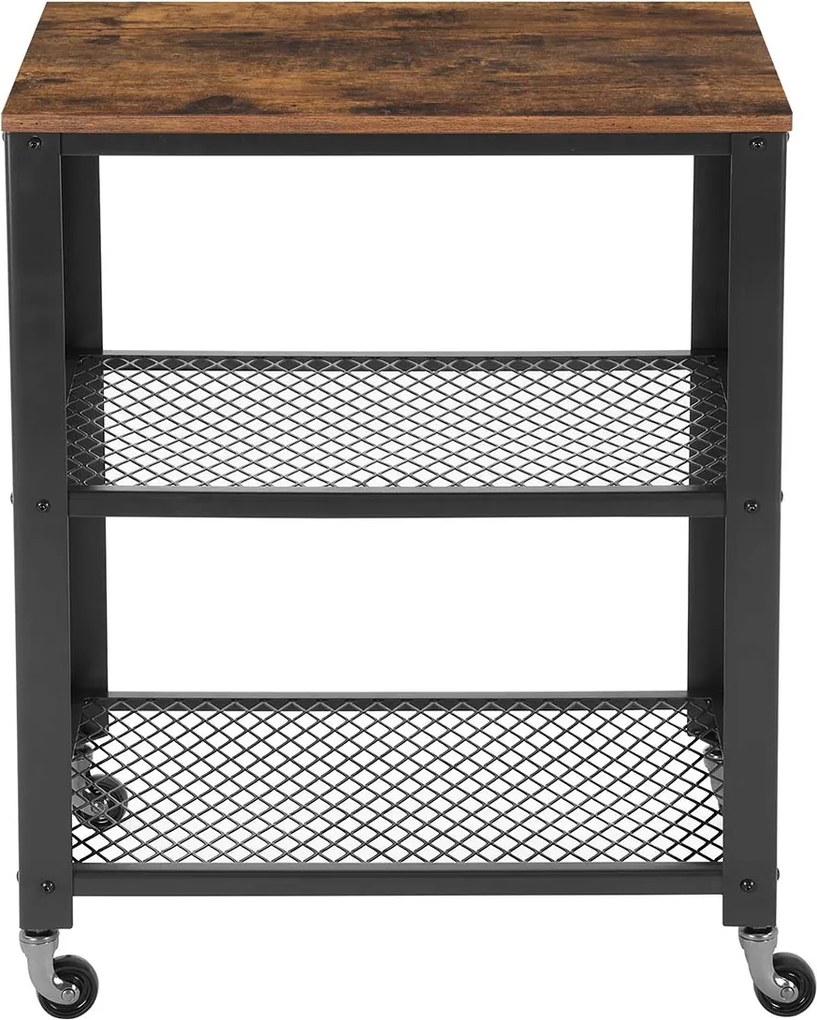 Gurulós sarokasztal TAYLOR 60x40 cm, rusztikus barna