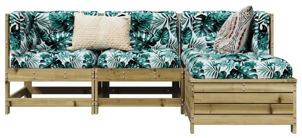 vidaXL 4 részes impregnált fenyőfa kerti kanapészett