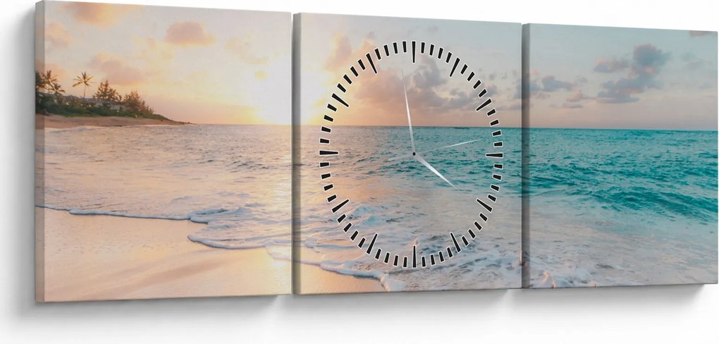 Kép - Álom tengerpart (órával) (90x30 cm)