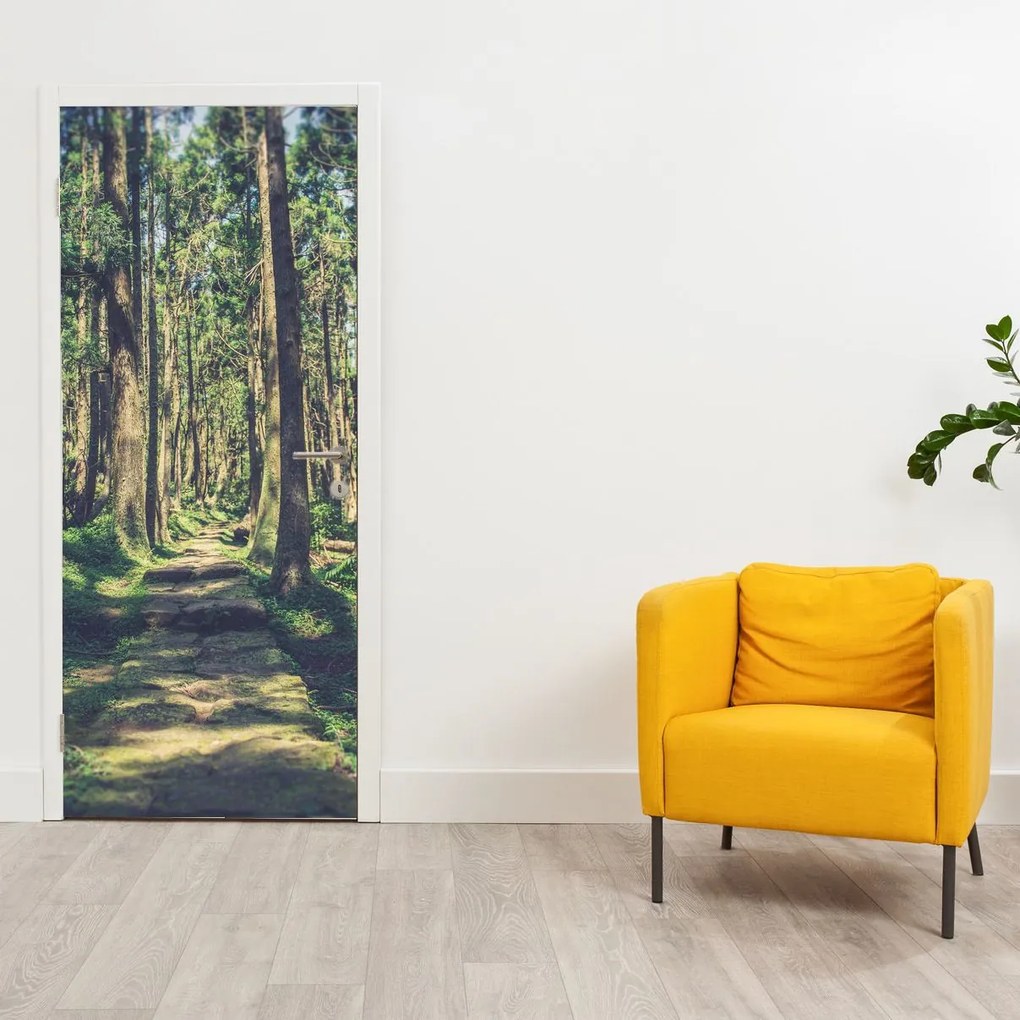 Fotótapéta ajtóra - Ösvény a fák között (95x205cm)