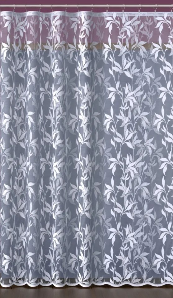 Kész Függöny Szalaggal, Sűrű Levél Mintával 648D218 190 szélesség x 250magasság
